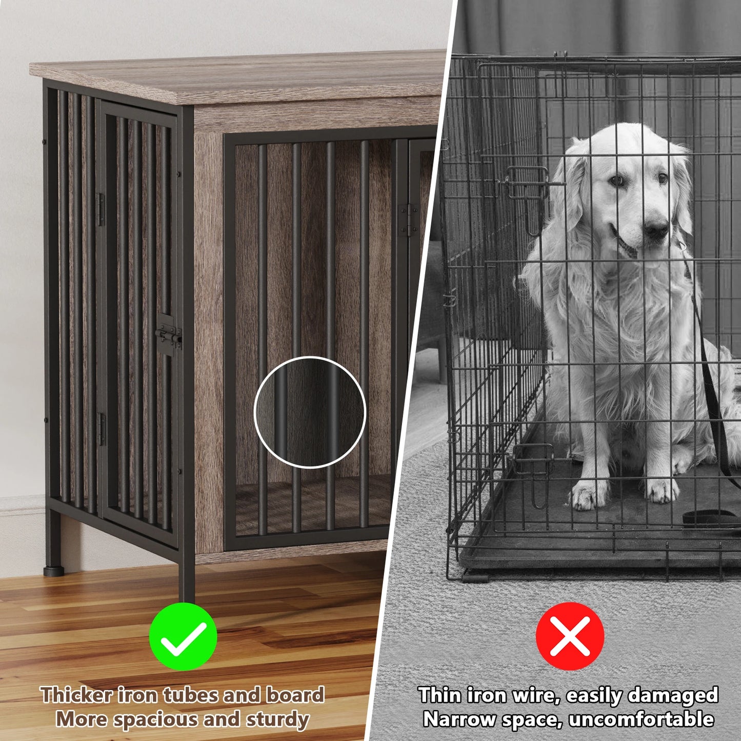 Heavy Duty Dog Crate Furniture Kennel Table TV Stand For Small Medium Large Dogs