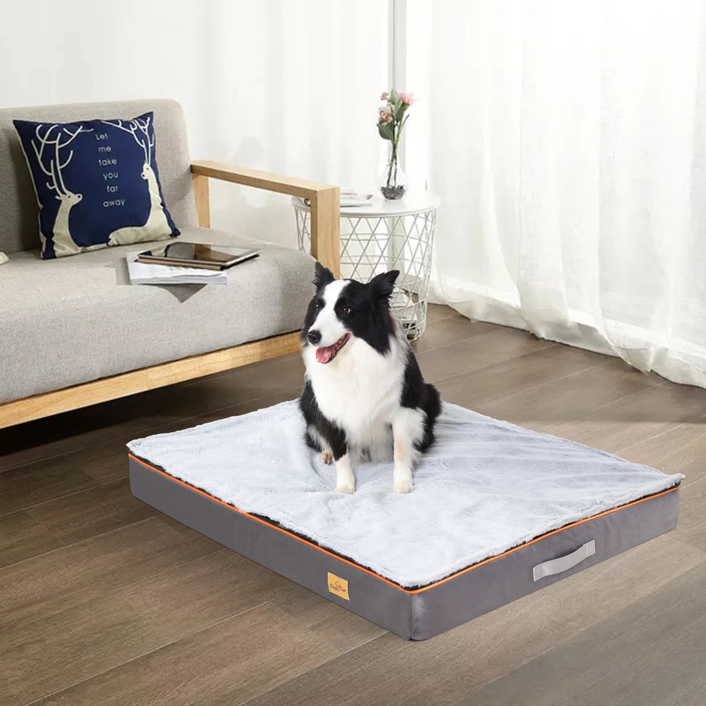Large Orthopedic Dog Bed With Padded Foam Cushion And Waterproof Removable Cover