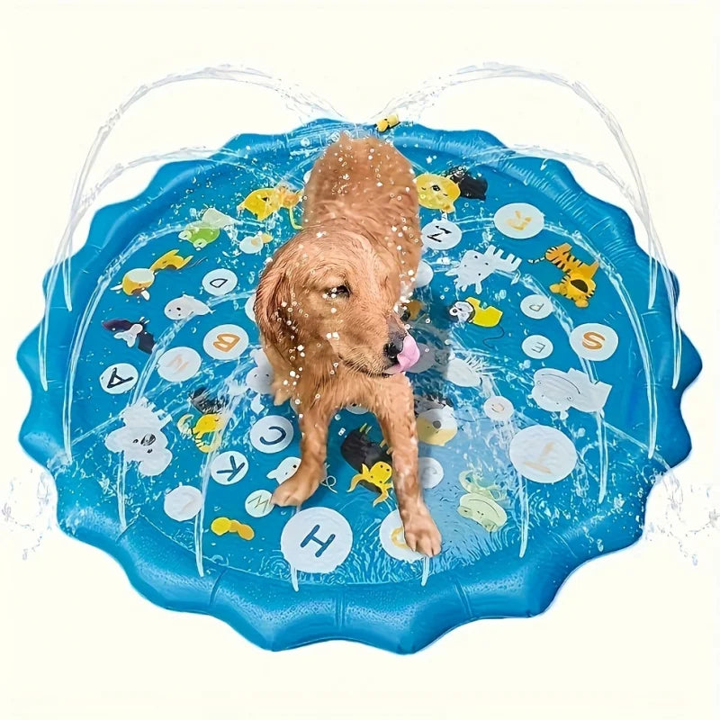 Outdoor Non Slip Dog Water Cooling Spray Basin Interactive Plastic Pet Toy