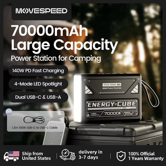 Movespeed 70000mAh LED Camping Lantern Emergency Light For Outdoor Power Outage