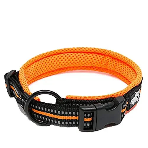 Truelove Reflective Nylon Dog Collar Adjustable Padded Heavy Duty TLC5011