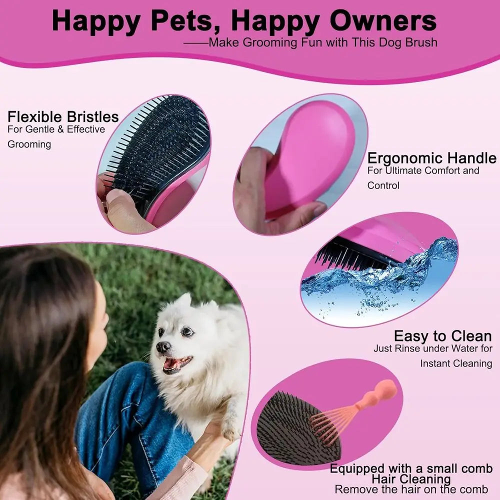 Puppy Brush For Small Dogs Gentle Bristles Yorkie Shih Tzu Maltipoo Maltese