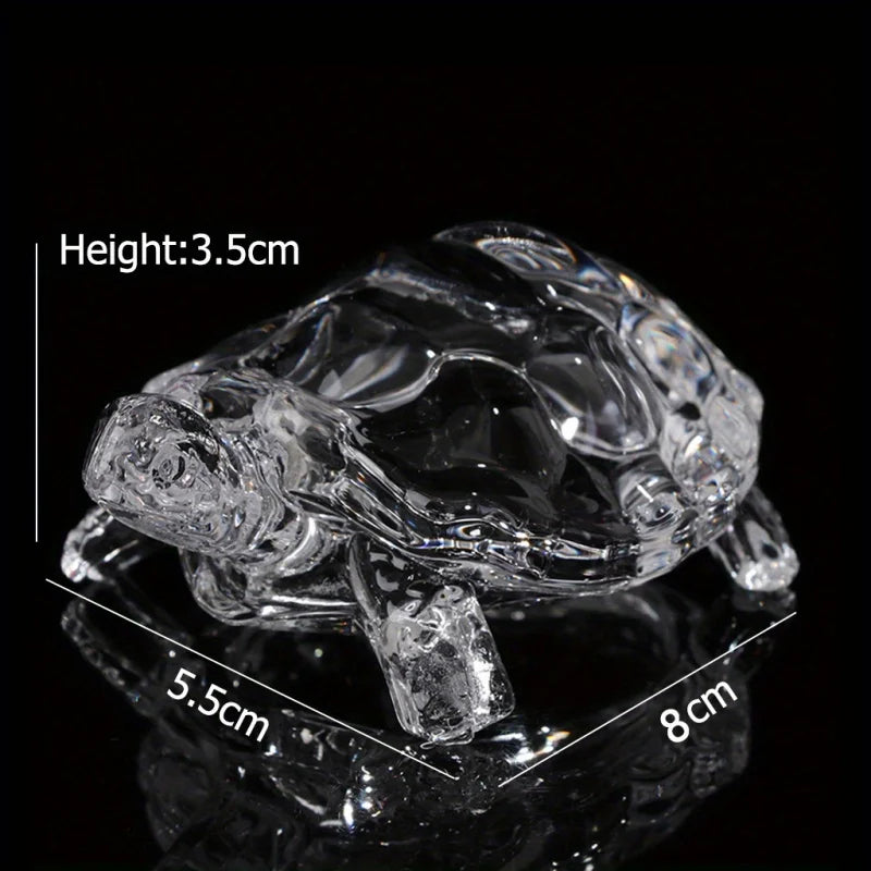 Crystal Turtle Ornament Mini Statue Lucky Desk Decor Home Office