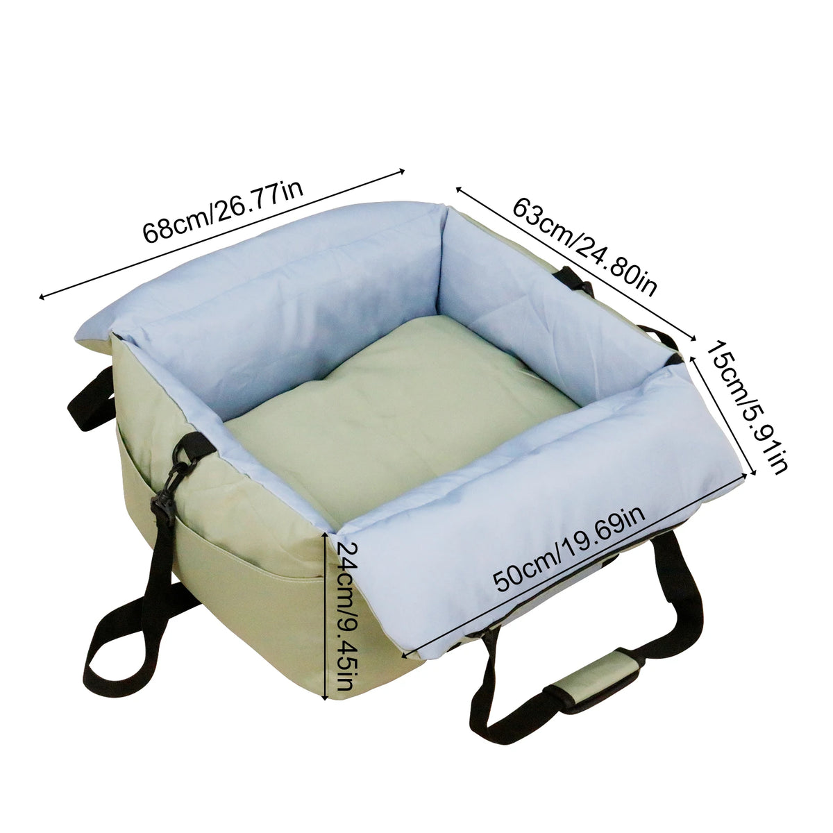 Portable Dog Car Seat Booster With Safety Belt And Removable Washable Cover