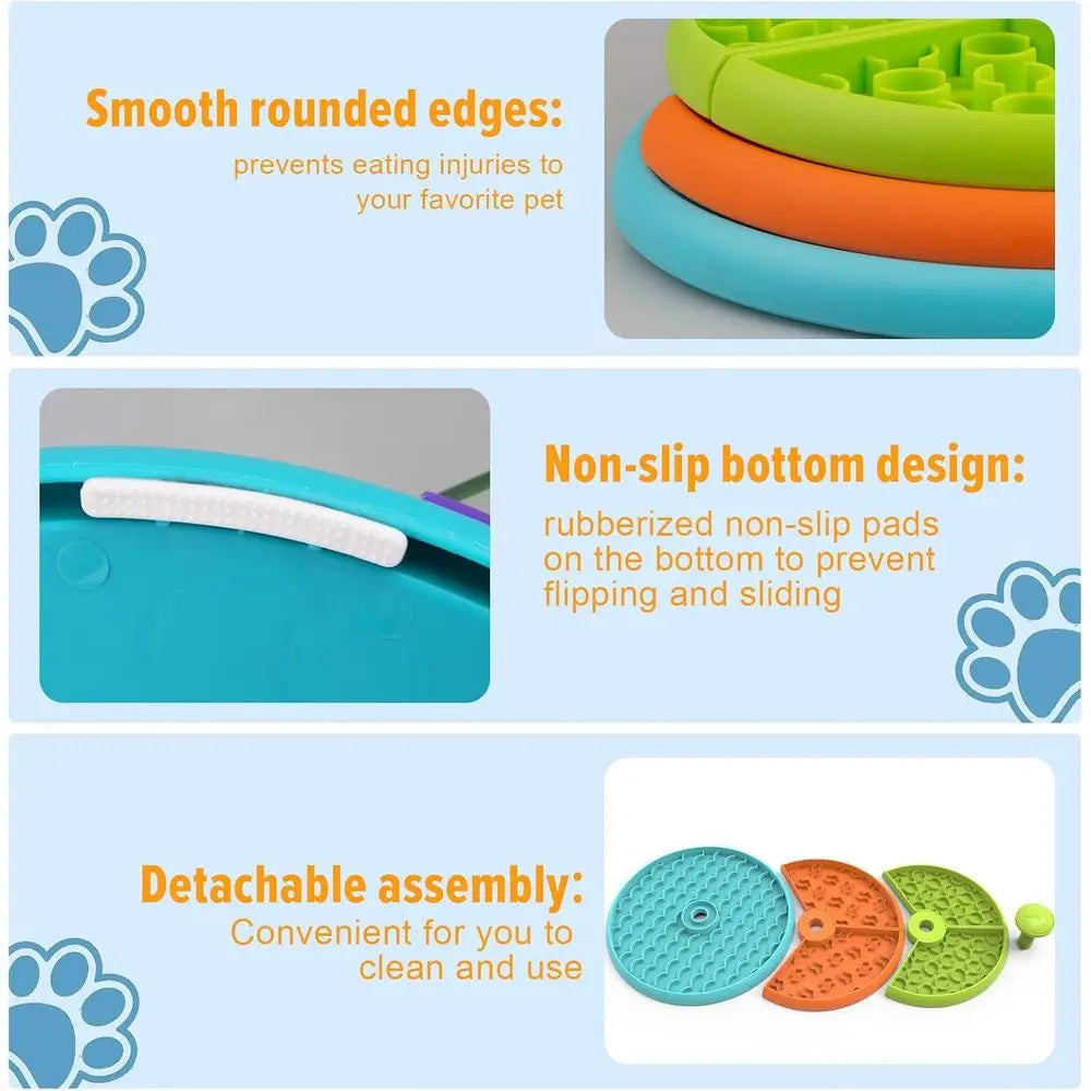 Three Level Slow Feeder Dog Bowl Non Slip Interactive Puzzle Feeder For Dogs