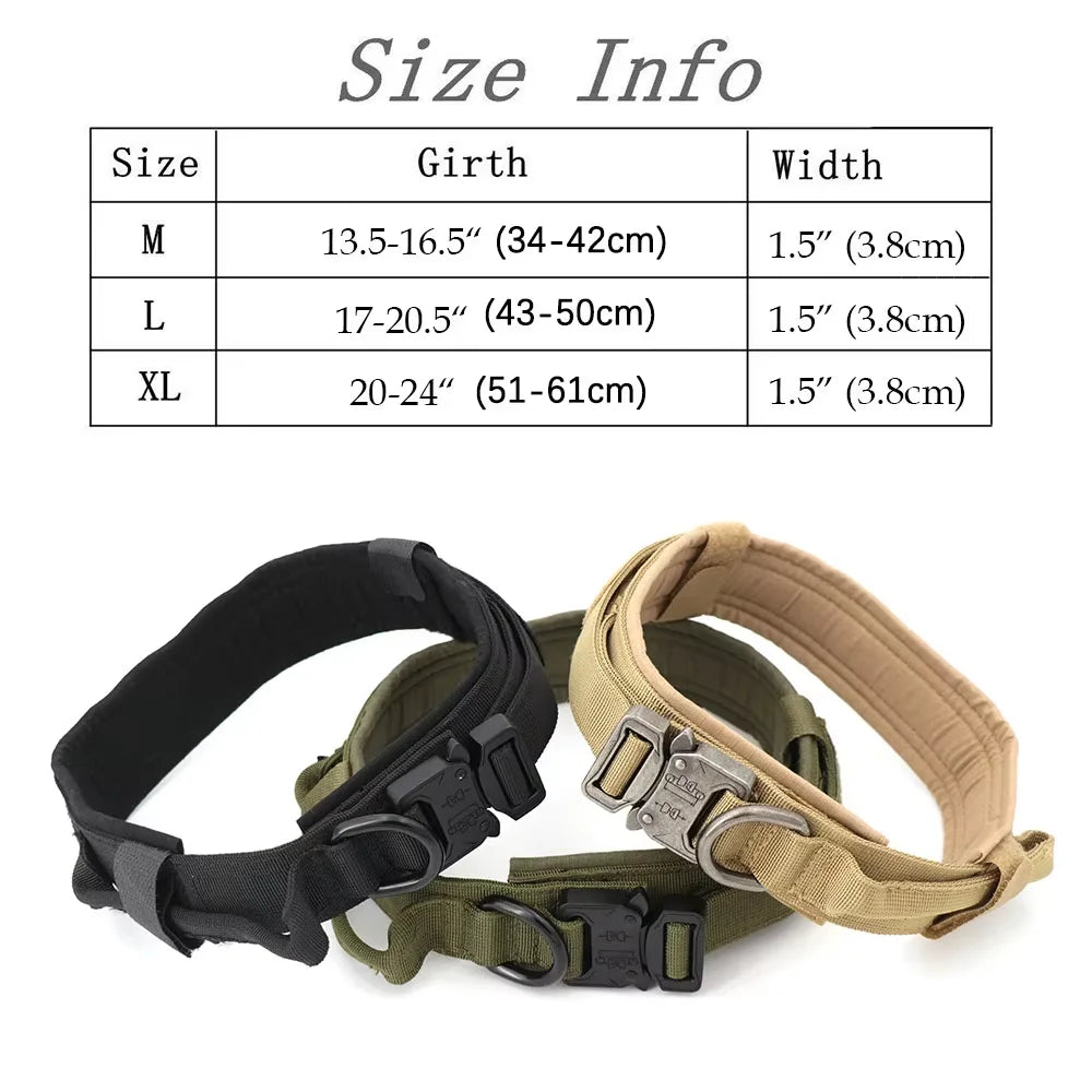 Adjustable Tactical Dog Collar And Leash Set With Control Handle For All Sizes