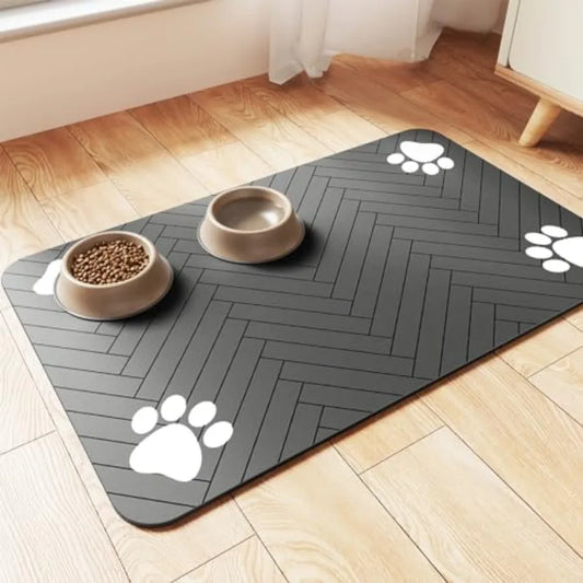Pet Feeding Mat Absorbent Placemat For Bowls Waterproof Backing Quick Dry