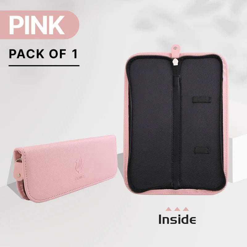 Fenice Barber Pet Scissors Storage Case Portable PU Leather Waterproof Pouch