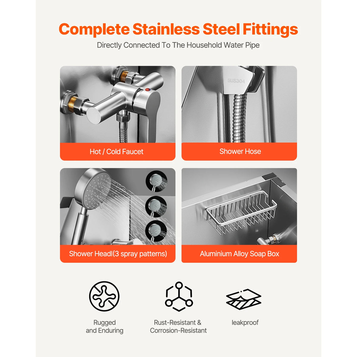 Stainless Steel Dog Washing Station With Shower And Storage Stairs