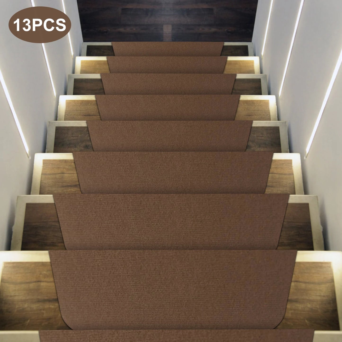 13 Piece Non Slip Stair Treads For Wooden Steps 55 X 20 Cm Indoor Mats Anti Skid