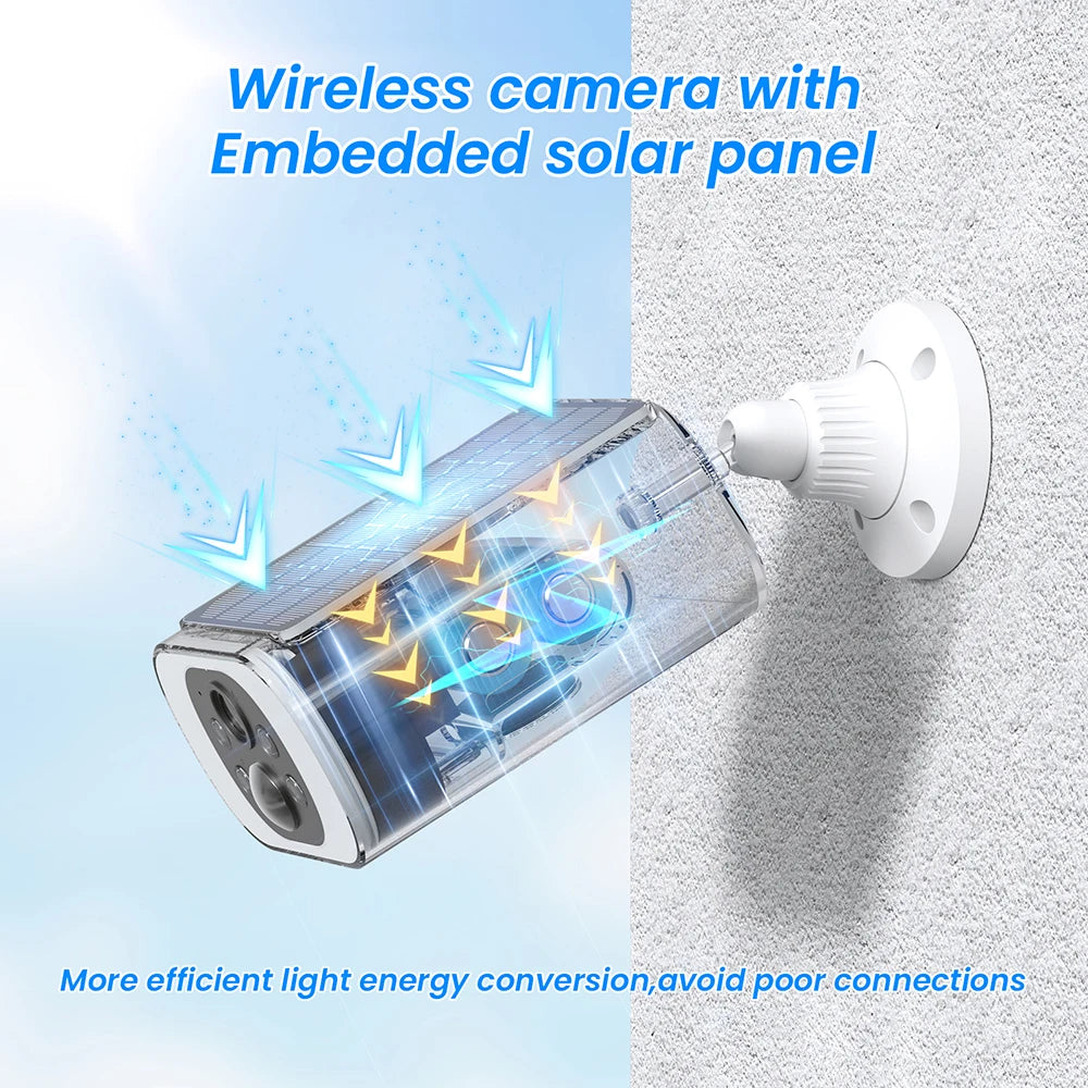 ANRAN 2K Solar Security Camera 4 Pack Wireless 2.4G WiFi Floodlight Night Vision