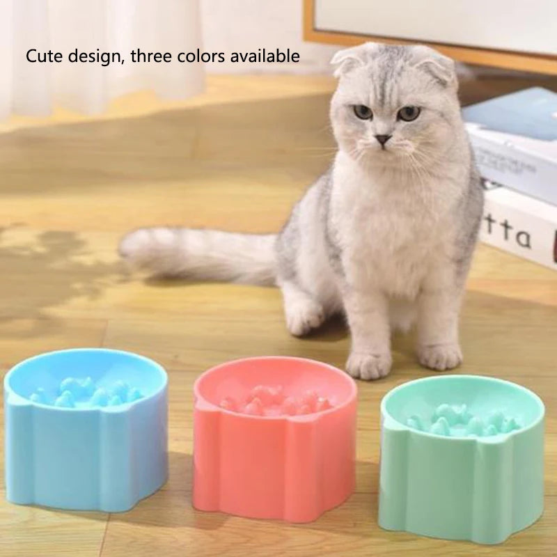 Cat Slow Feeder Bowl Anti Choking Neck Protection Design For Small Cats And Dogs
