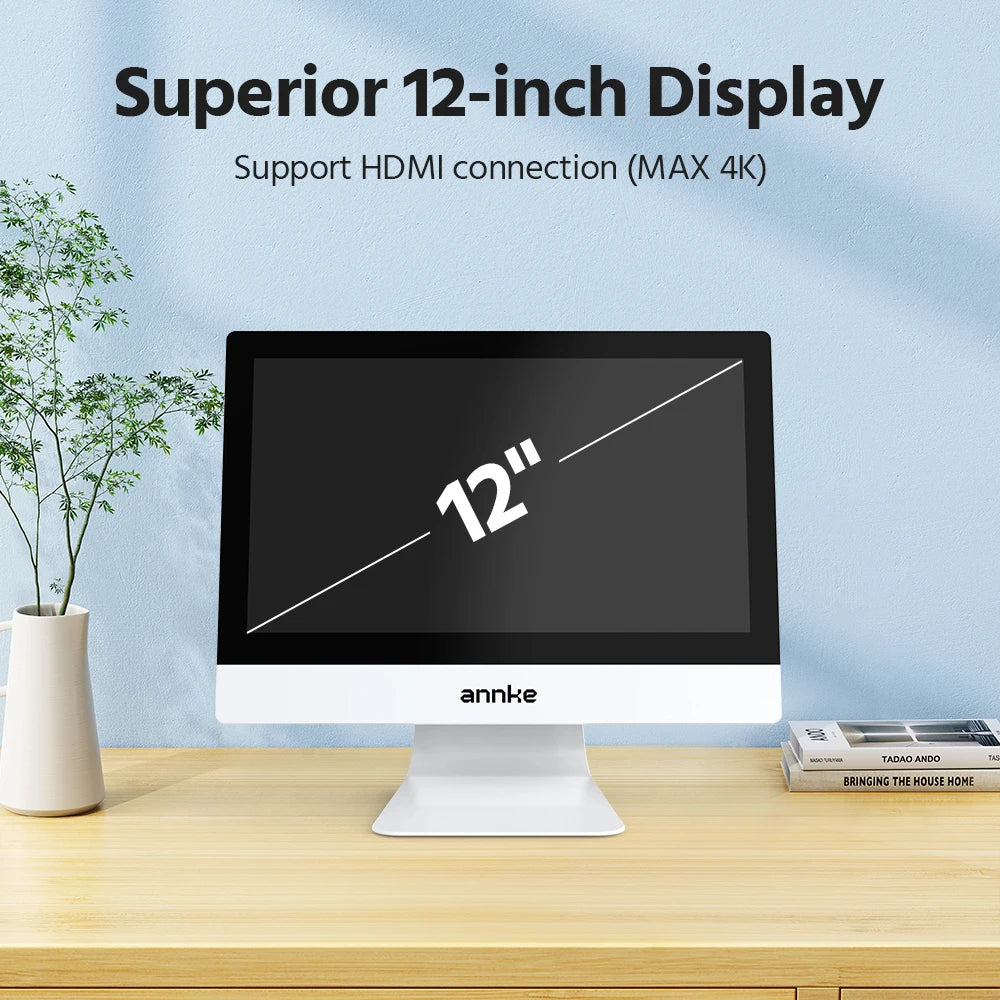 Annke 4MP Solar Security Cameras 12 Inch LCD PTZ WiFi Color Night Vision PIR