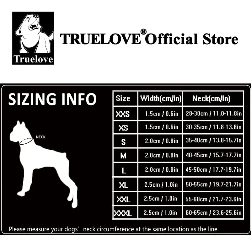 Truelove Reflective Nylon Dog Collar Adjustable Padded Heavy Duty TLC5011