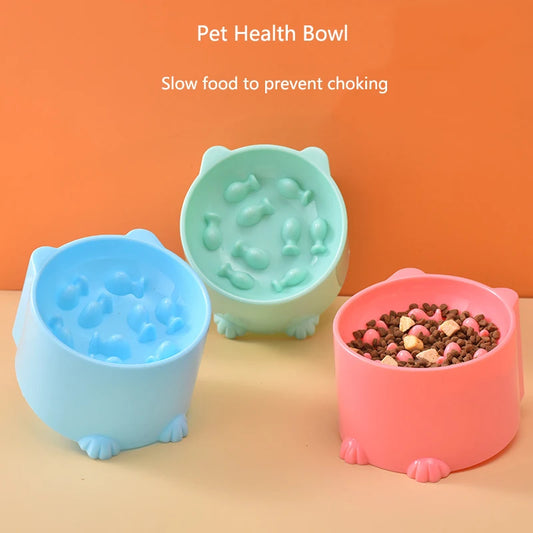 Cat Slow Feeder Bowl Anti Choking Neck Protection Design For Small Cats And Dogs