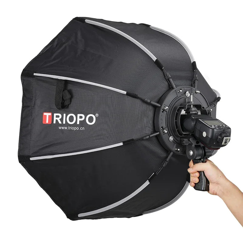 TRIOPO 65cm Foldable Octagon Softbox For Godox Yongnuo Speedlite Flash