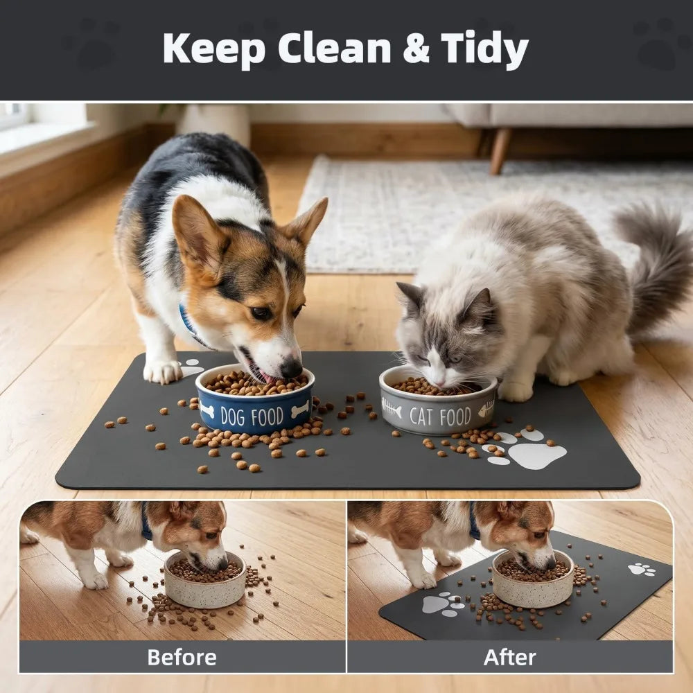 Super Absorbent Pet Feeding Mat Quick Dry Anti Slip for Dogs and Cats Easy Clean