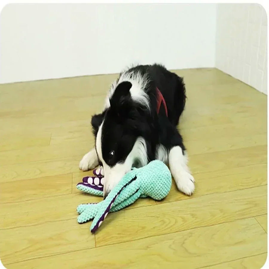 Pet Plush Octopus Dog Toy With Interactive Sound For Small And Large Dogs