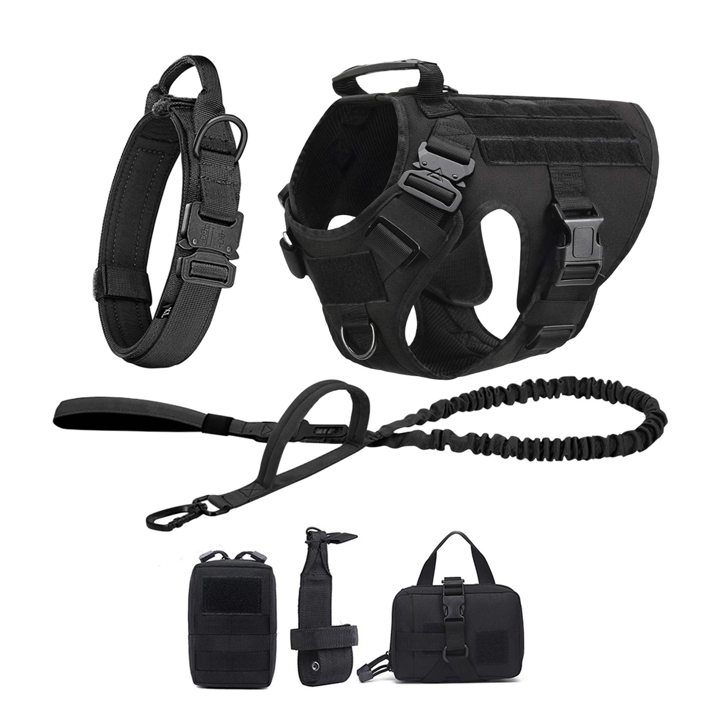 Tactical Dog Harness For German Shepherds And Large Dogs With MOLLE Pouches