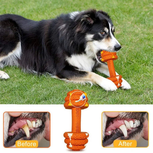 Big Dog Rubber Dumbbell Puzzle Toy For Teeth Cleaning Bite Resistant
