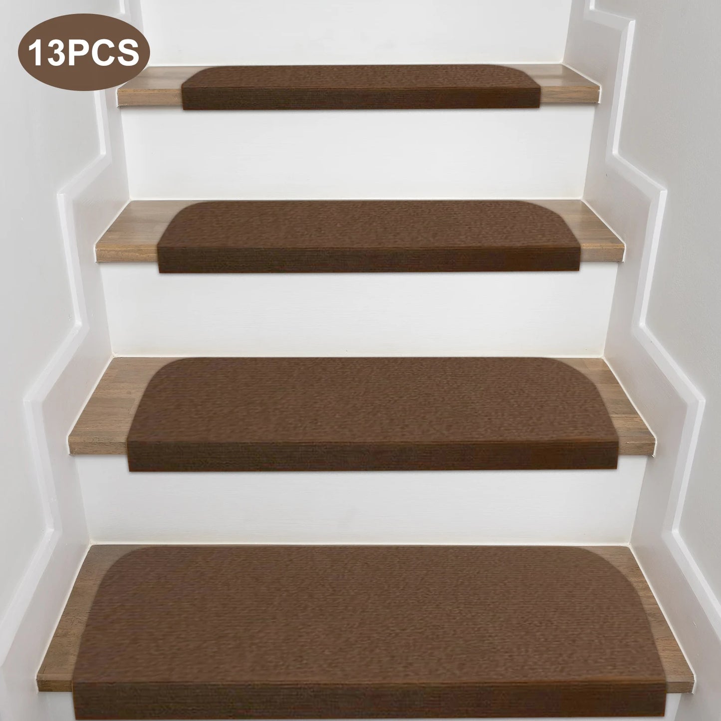 13 Piece Non Slip Stair Treads For Wooden Steps 55 X 20 Cm Indoor Mats Anti Skid