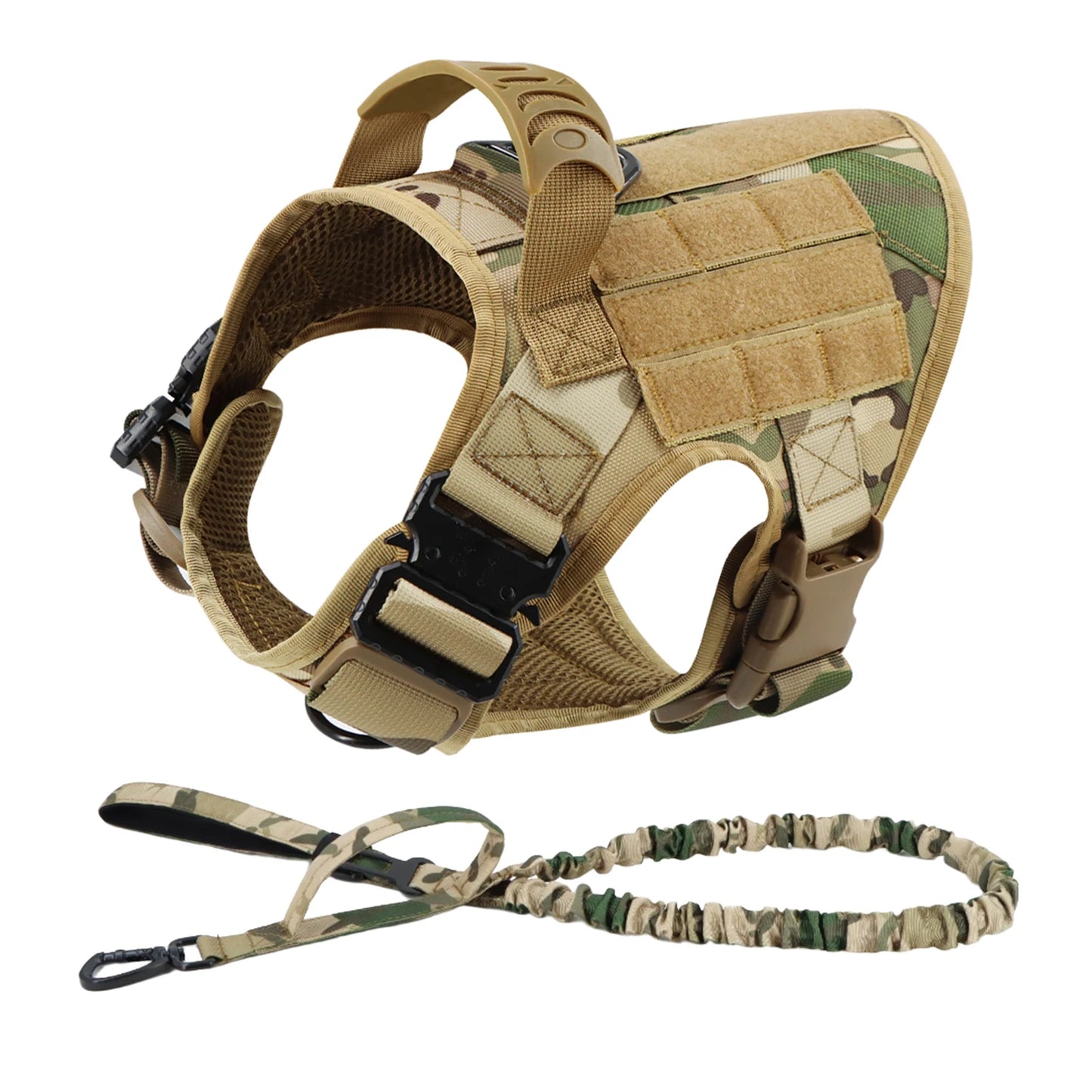 Tactical Dog Harness Leash Set for Large Dogs No Pull Training Vest Handle
