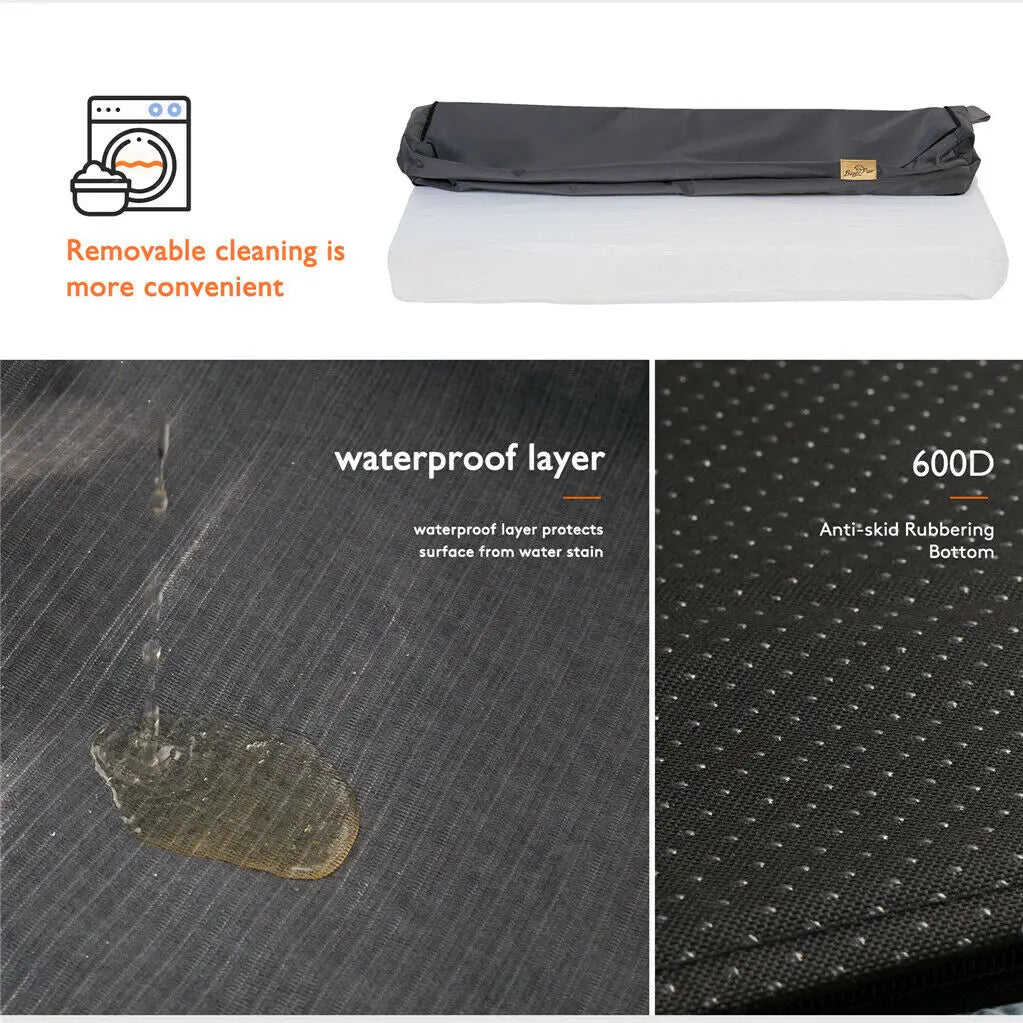 M L XL 2XL Orthopedic Dog Bed Memory Foam Mattress Washable Waterproof Cover