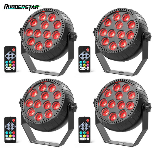4PCS RGB Disco DJ Lights Wireless Rechargeable Par Lights 12LEDs Party Light