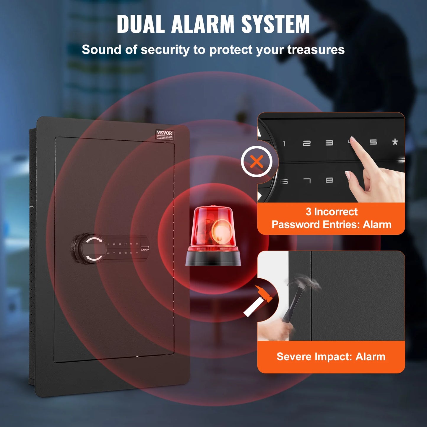 SucceBuy Hidden Wall Safe With Keypad 3 Shelves Q235 Cold Rolled Steel Passport