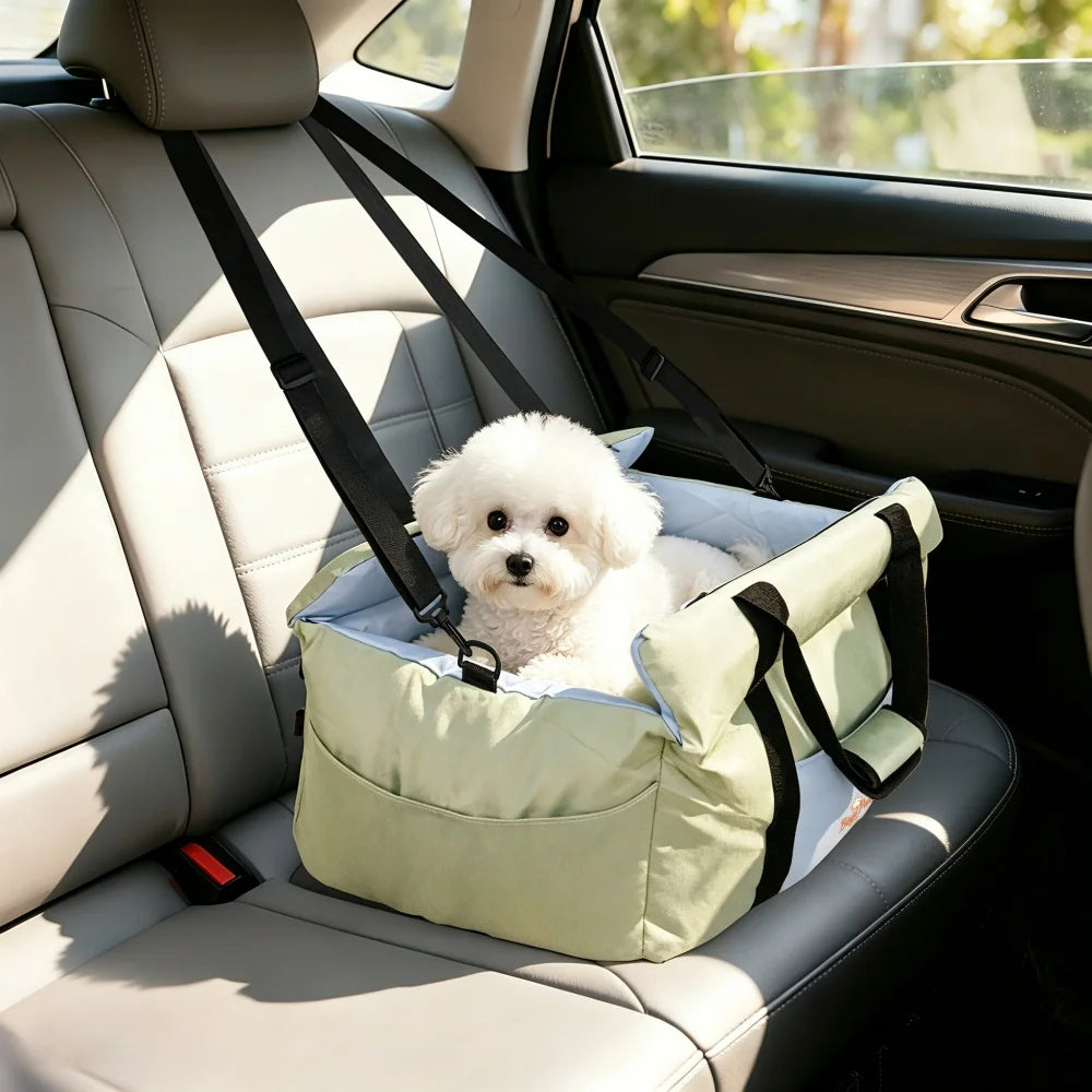 Portable Dog Car Seat Booster With Safety Belt And Removable Washable Cover