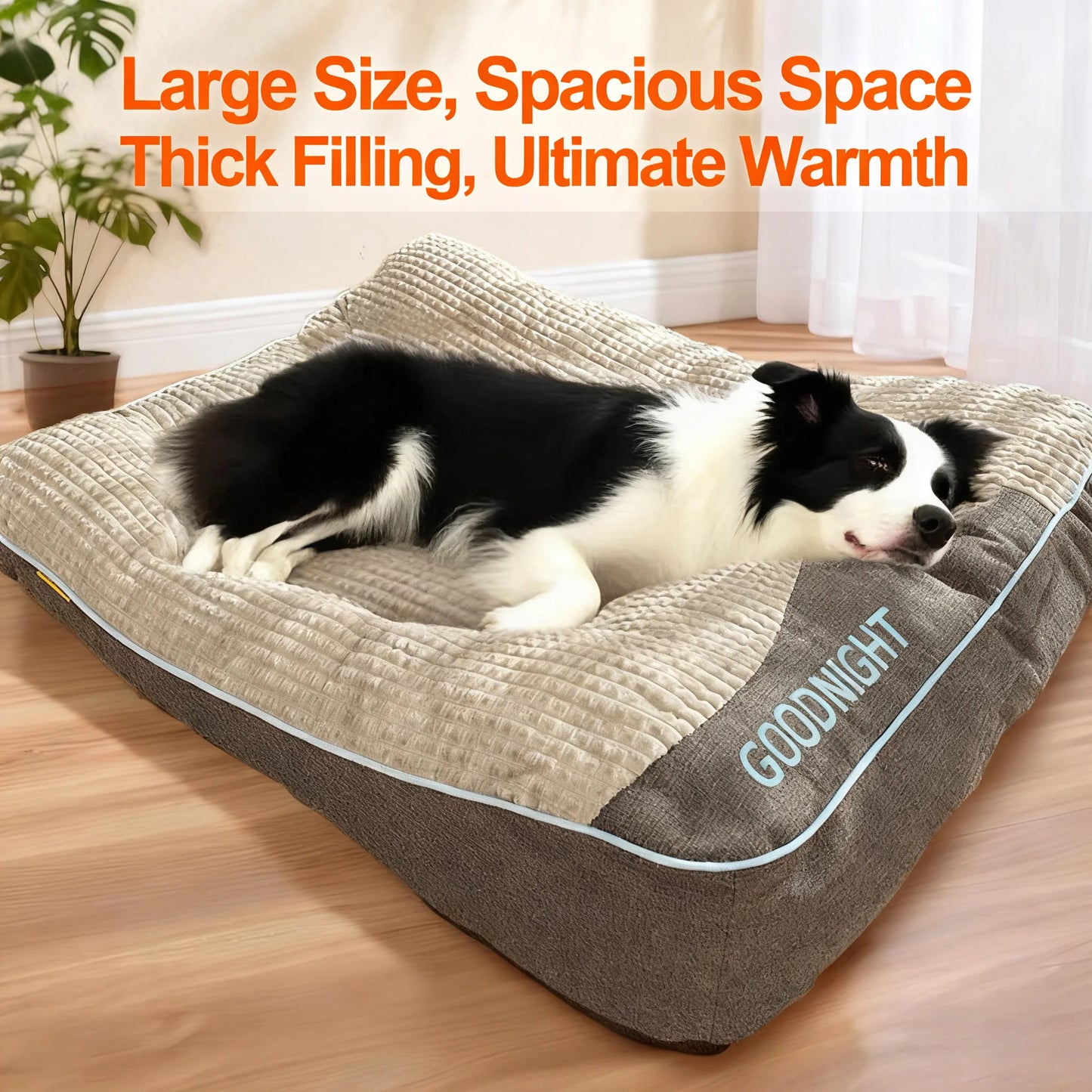 Extra Thickened 47 Inch Orthopedic Dog Bed For Large And Senior Dogs