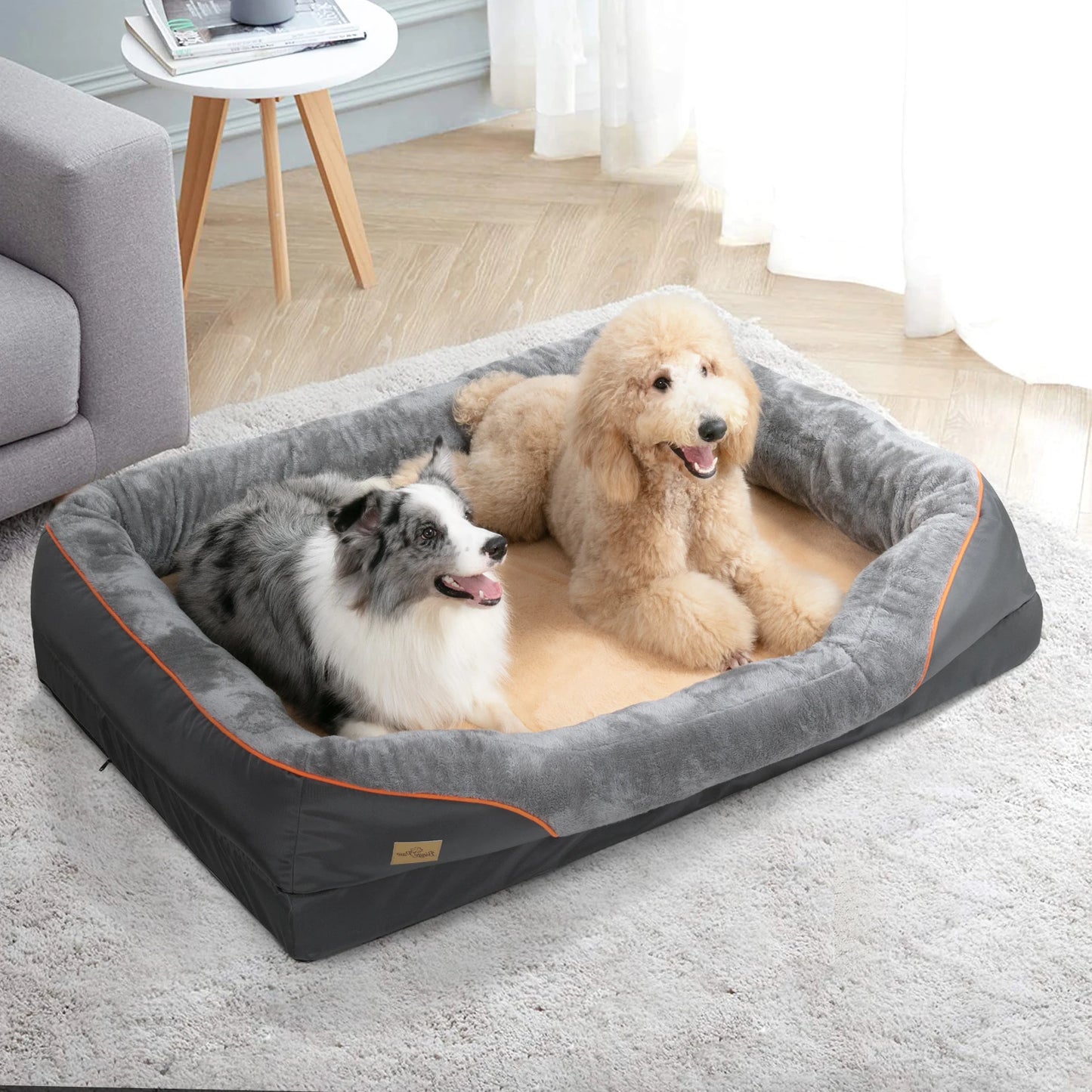 Large Dog Bed With Warm Fleece Anti Allergy Removable Washable Cover Waterproof