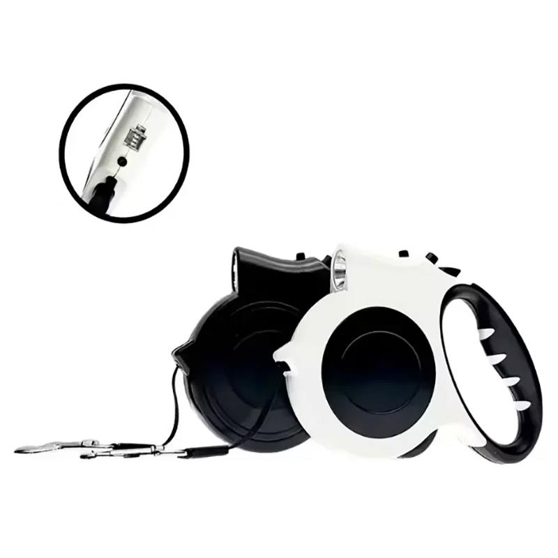 Illuminated Retractable Dog Leash 16ft For Medium And Large Dogs Nighttime Walks