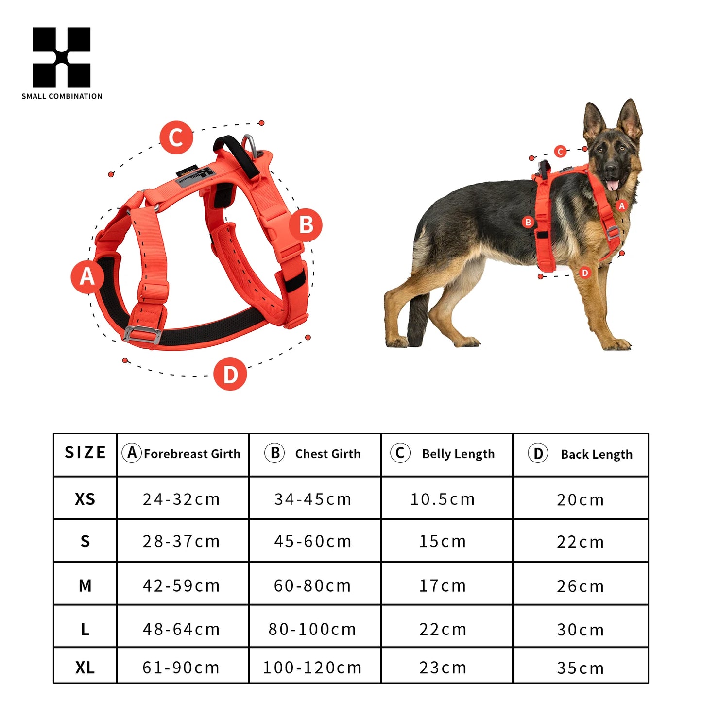 Small Combination No Pull Nylon Reflective Dog Harness Adjustable For Walking