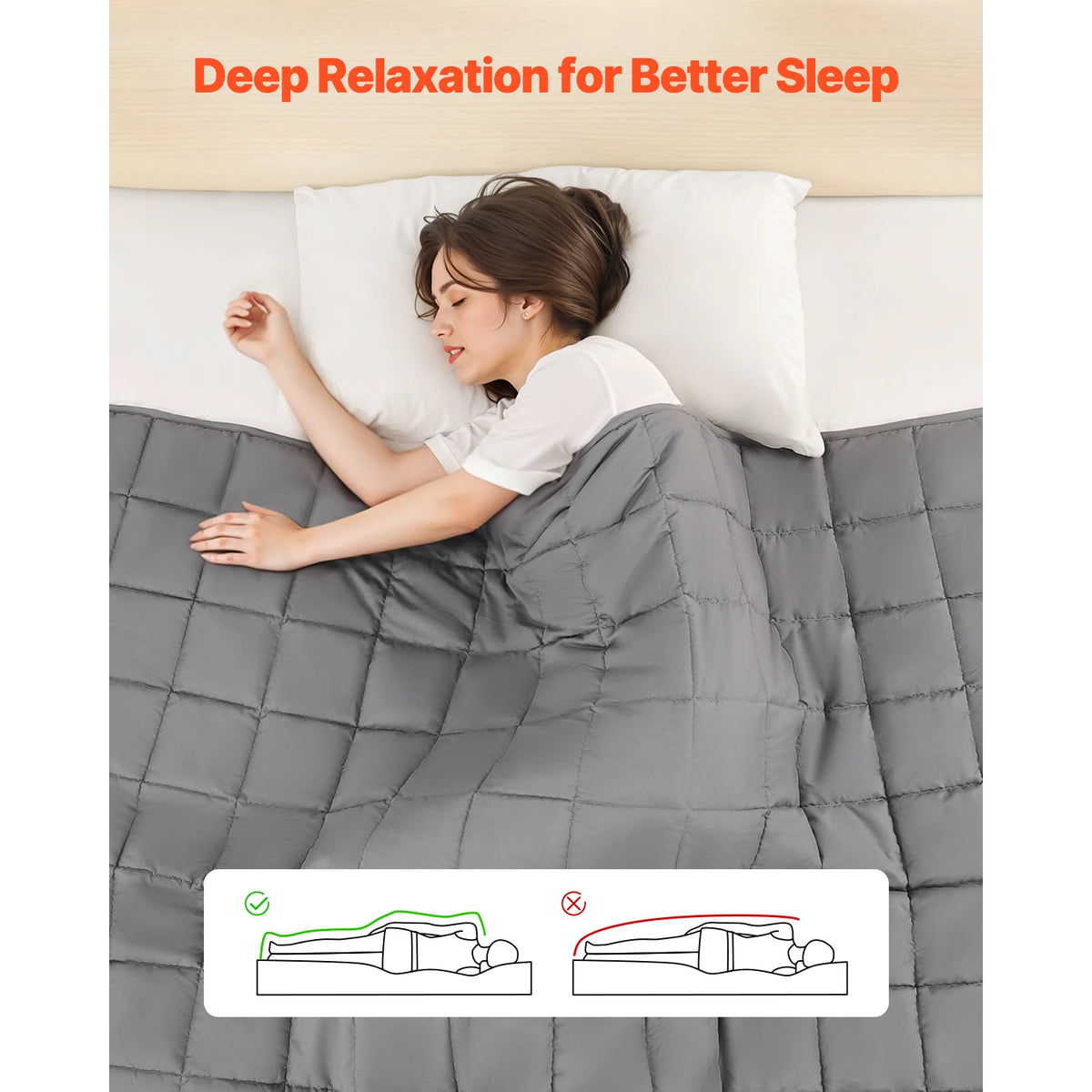 King Size Weighted Blanket 20lb Cooling Breathable Glass Beads For Adults