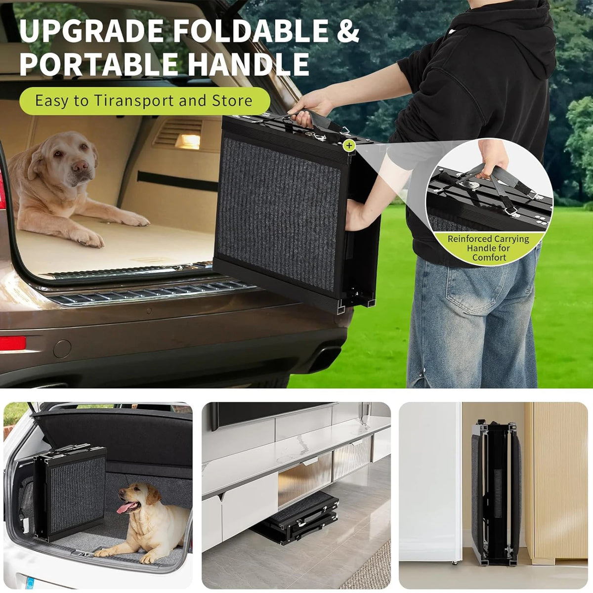 Foldable Dog Car Ramp Non Slip Surface Portable Heavy Duty Pet Ramp 250 Lbs