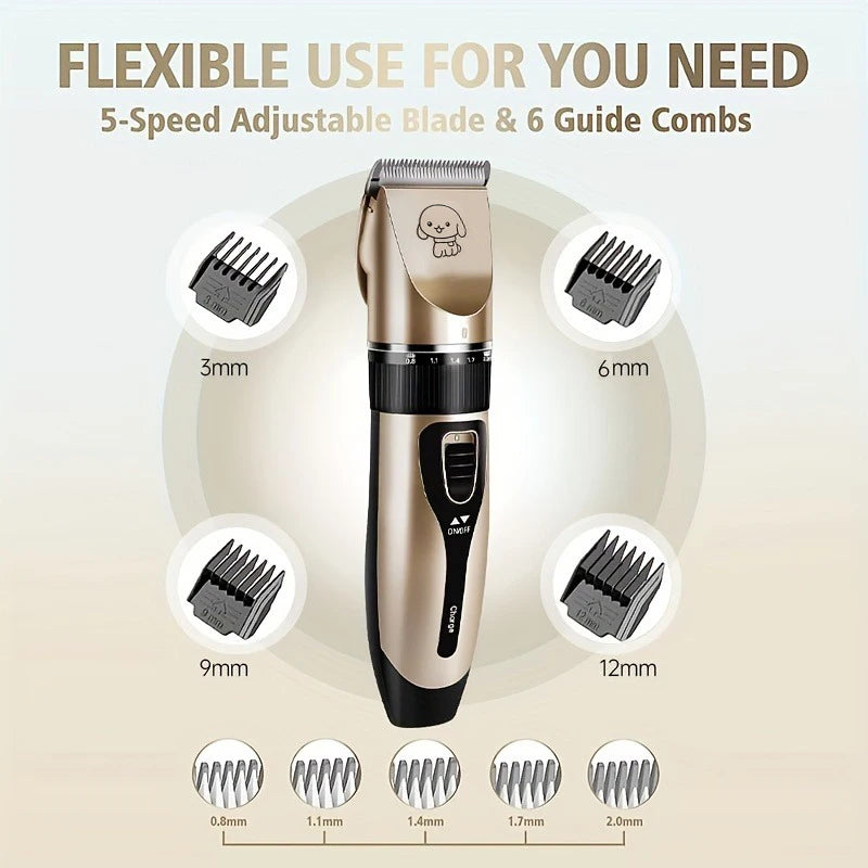 Rechargeable Pet Hair Clippers for Dogs and Cats Precision Grooming Kit