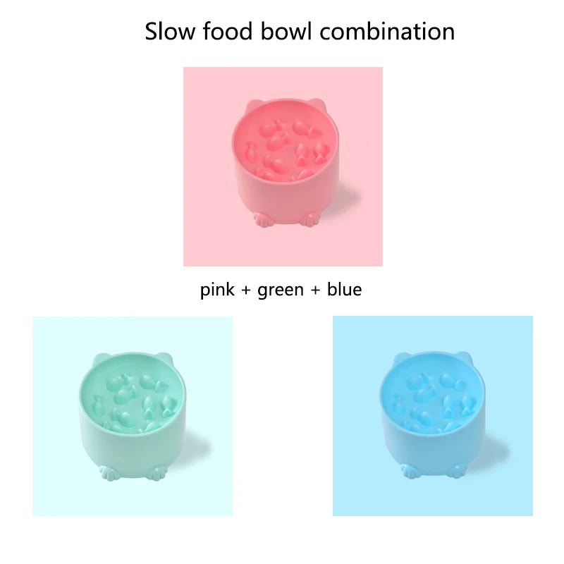 Cat Slow Feeder Bowl Anti Choking Neck Protection Design For Small Cats And Dogs