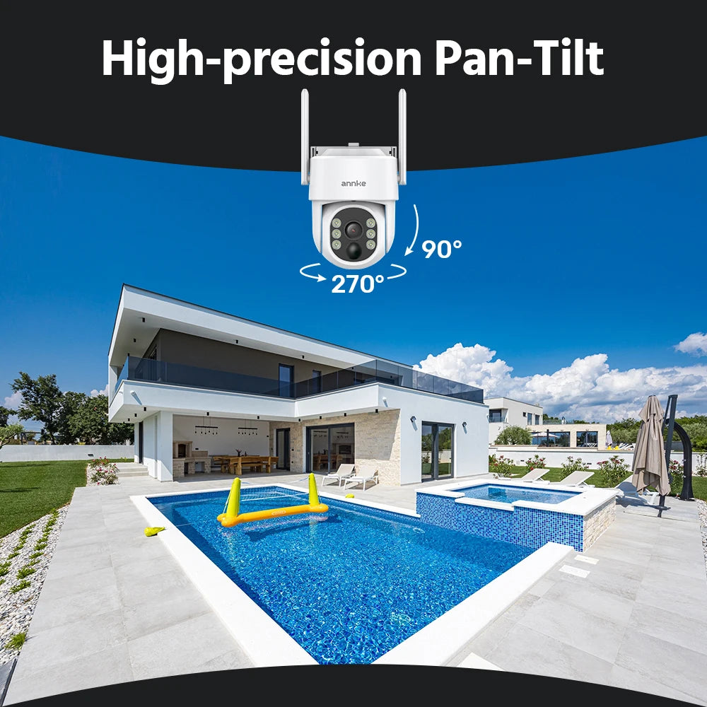 Annke 4MP Solar Security Cameras 12 Inch LCD PTZ WiFi Color Night Vision PIR