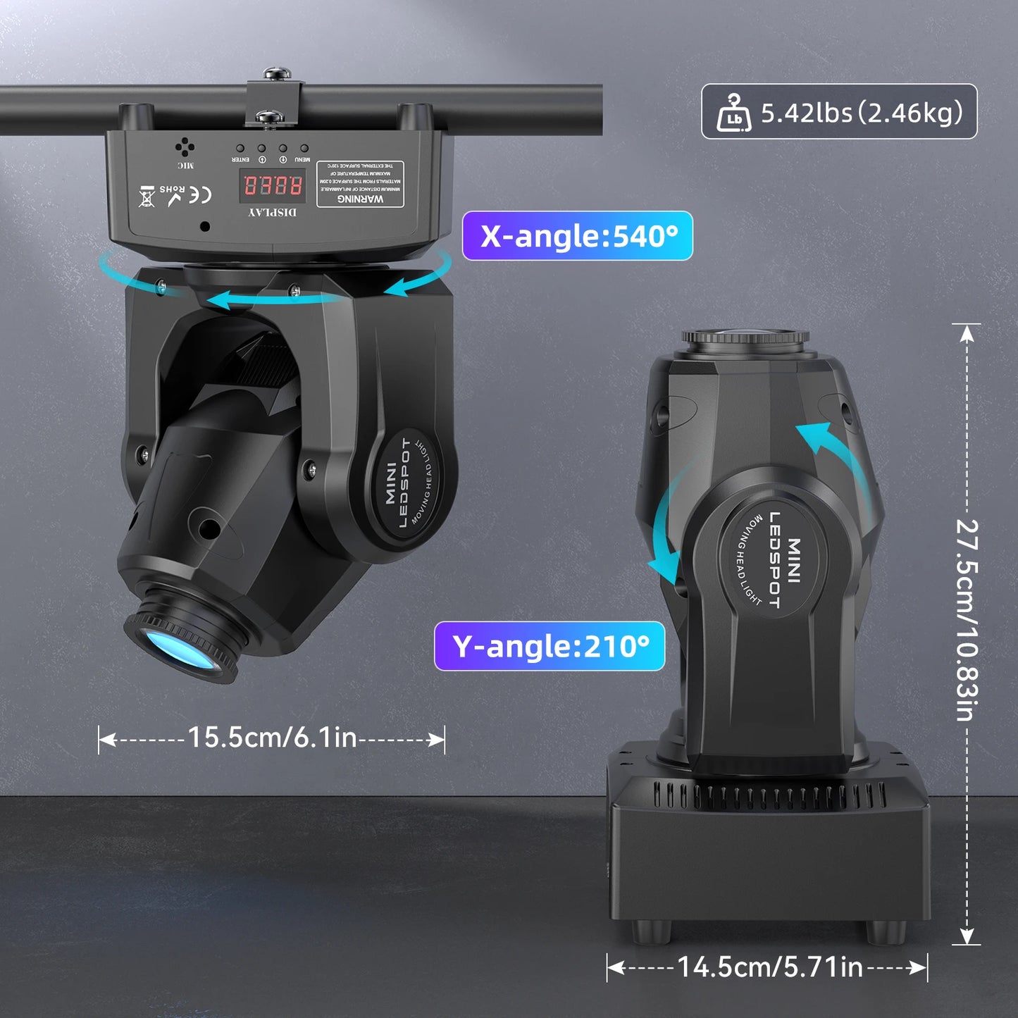 U'King 120W LED Moving Head Light DMX512 Gobos Stage Lighting With Remote