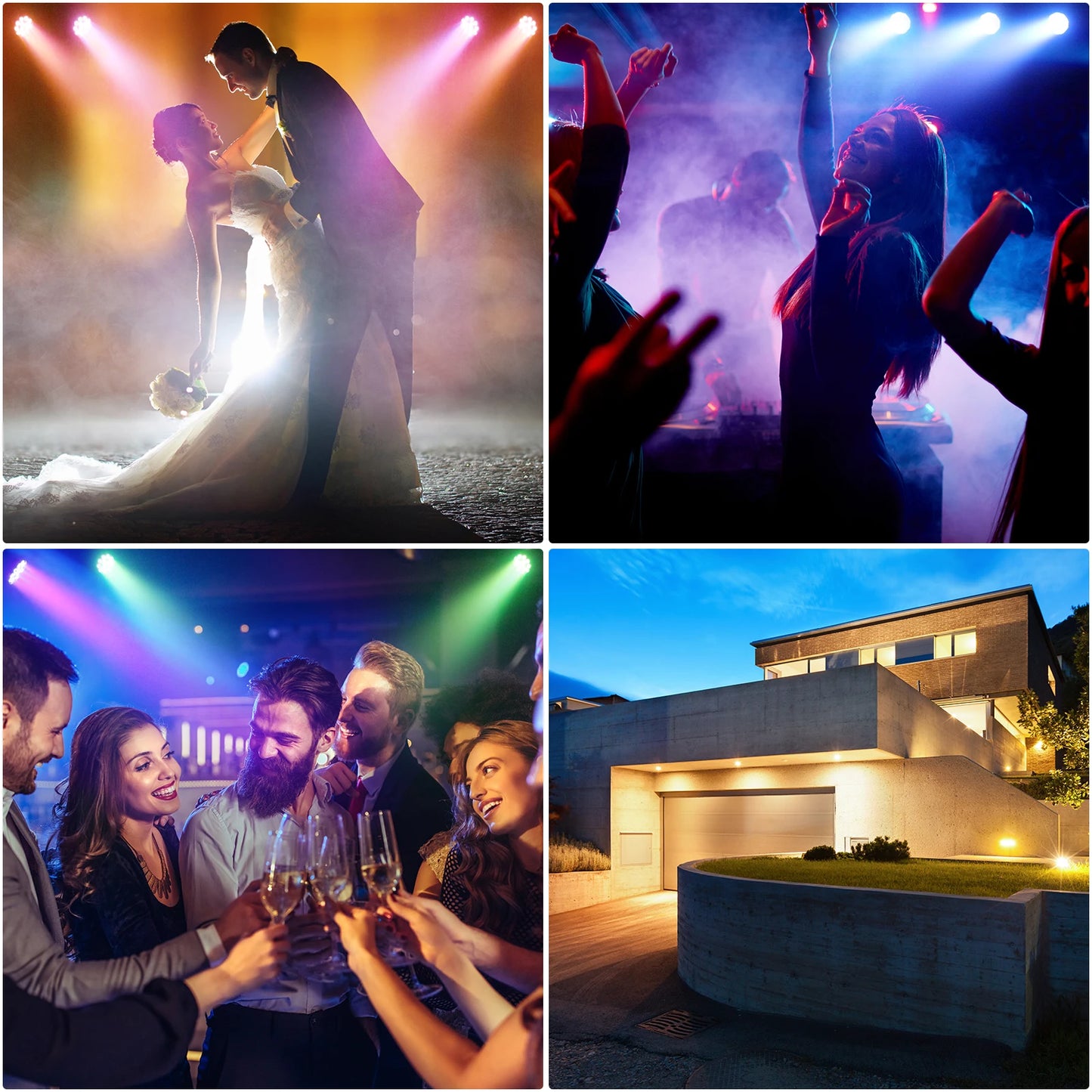 Somspot Mini RGB LED Par Lights Stage Lighting for DJ Party Bar Club Wedding