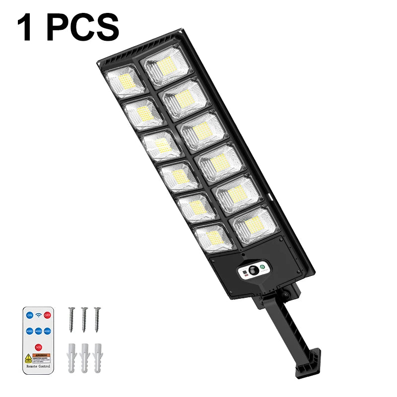 504 LED Solar Motion Sensor Wall Light 3 Modes Waterproof Outdoor Lamp Garage