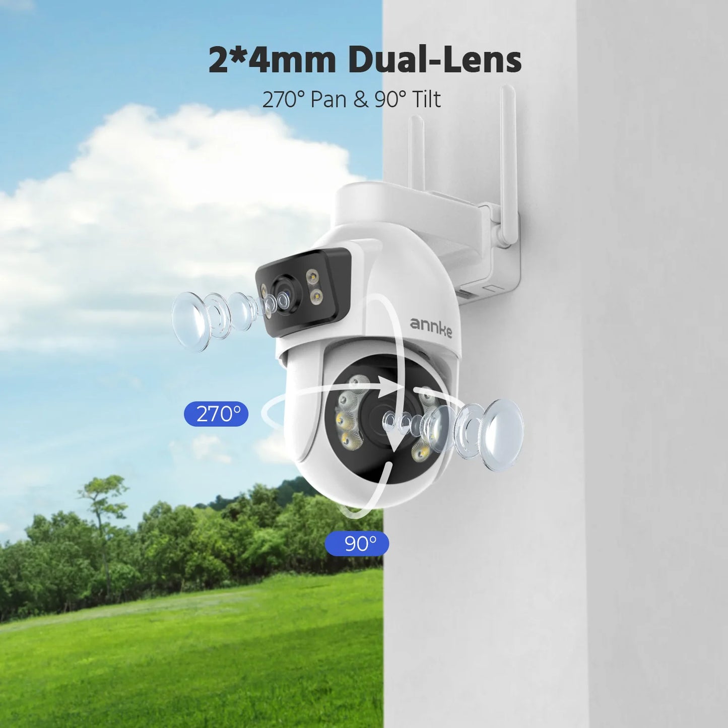 Annke 3 Inch 5MP PTZ Dual Lens WiFi Security Camera Outdoor Surveillance