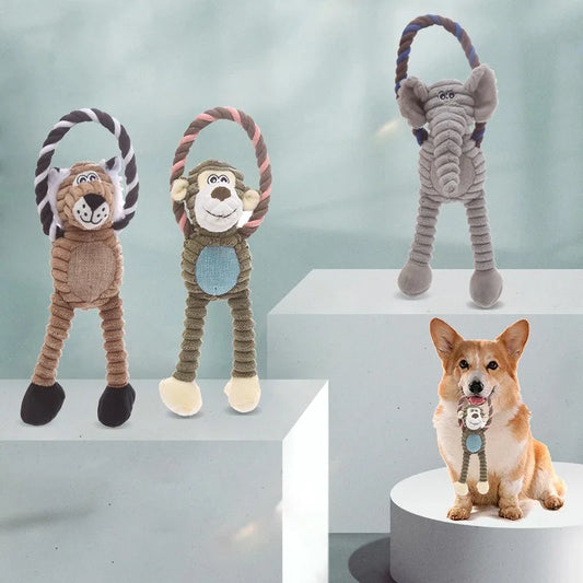 Durable Plush Long Leg Animal Dog Toy With Pull Ring For Large Dogs Chewing