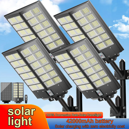 4 Pack Outdoor Solar Street Lights 6000W Automatic Sensor IP65 Waterproof Garden