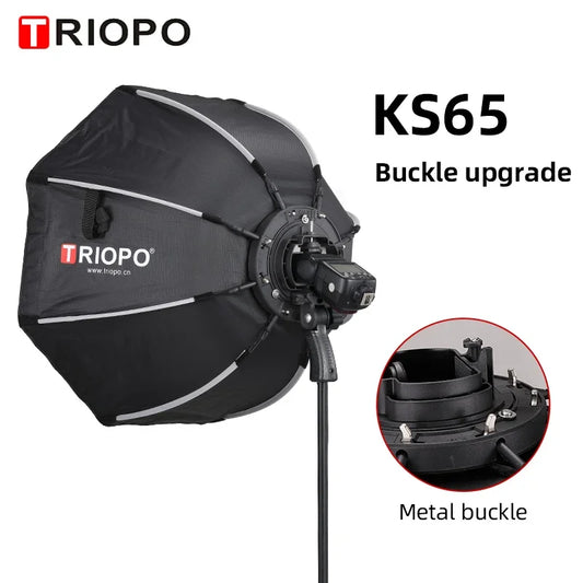 TRIOPO 65cm Foldable Octagon Softbox For Godox Yongnuo Speedlite Flash