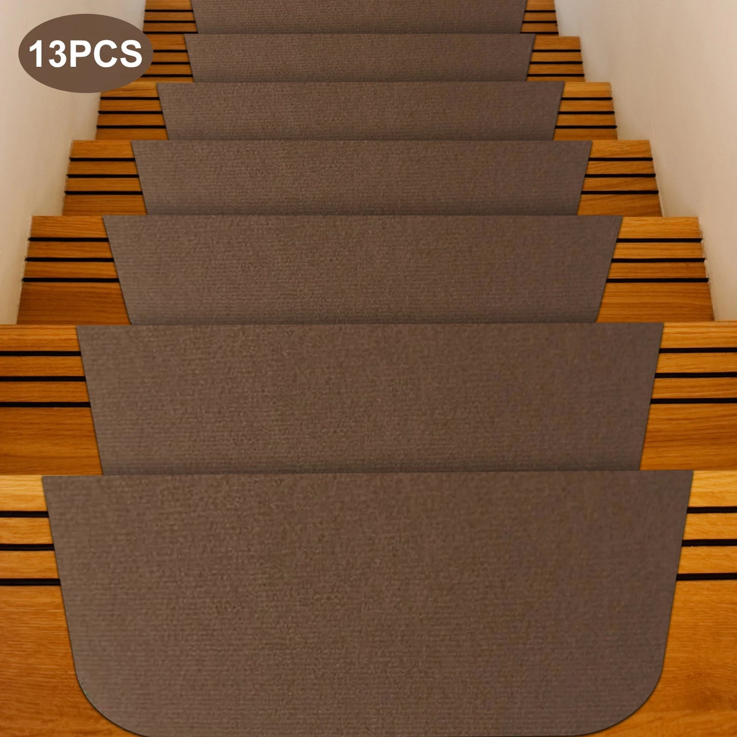 13 Piece Non Slip Stair Treads For Wooden Steps 55 X 20 Cm Indoor Mats Anti Skid