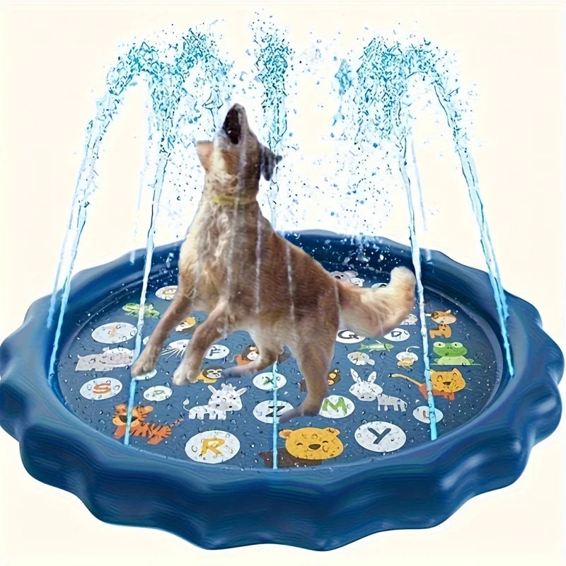 Outdoor Non Slip Dog Water Cooling Spray Basin Interactive Plastic Pet Toy