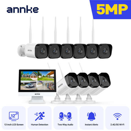 Annke 5MP Wireless Security Camera Kit Outdoor Waterproof NVR 10 Channel Monitor