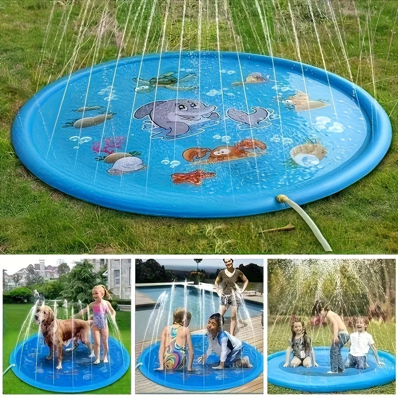 Outdoor Non Slip Dog Water Cooling Spray Basin Interactive Plastic Pet Toy